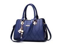 NICOLE & DORIS Bolsa de asa Superior Mujer,Bolsos de Hombro Elegante,Bolso de Mano Grande PU Cuero,para Trabajo Diario Vida Azul marino