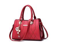 NICOLE & DORIS Bolsa de asa Superior Mujer,Bolsos de Hombro Elegante,Bolso de Mano Grande PU Cuero,para Trabajo Diario Vida Burdeos