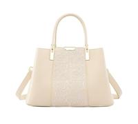 NICOLE & DORIS Bolsa de asa Superior Mujer Elegante Bolsa Tote Gran Capacidad de PU Cuero Bolso de Mano de Moda Bolso de Mujer para Trabajar Viajar Compras Beige