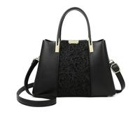NICOLE & DORIS Bolsa de asa Superior Mujer Elegante Bolsa Tote Gran Capacidad de PU Cuero Bolso de Mano de Moda Bolso de Mujer para Trabajar Viajar Compras Negro B