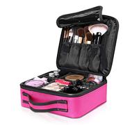 NICOLE & DORIS Bolsa de maquillaje portátil neceser de maquillaje Estuche Organizador de maquillaje Bolsa de cosmética Impermeable Rosa