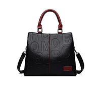 NICOLE & DORIS Bolso a Mano de Mujer Bolso Bandolera Mediano Bolso Totes Bolso Estampado Clásica Bolso Hombro PU Cuero Bolso Trabajo Mujer Bolso con asa Superior Borgoña