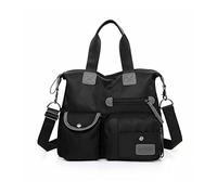 NICOLE & DORIS Bolso Bandolera Grande Mujer Shopper Bag Bolso Tote Nailon Bolsos de Hombro Ligero Bolso de Mano Bolsos Cruzados para Trabajo Viajes Vacaciones Negro