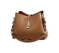 NICOLE & DORIS Bolso Bandolera Mujer de Cuero PU,Tote Grande De Hombro para Diario Trabajo Viaje,Bolsa de Mano VintageModa Clásica y Práctica Elegante Marrón claro