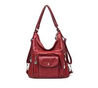 NICOLE & DORIS Bolso Bandolera Mujer Grande Bolsos Hobo Bolso Bandolera Mochila Bolsos Totes de Moda Bolso Hombro PU Cuero Suave Bolso de Mano per Lavoro, Shopping e Viaggi Rojo