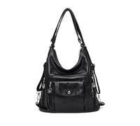 NICOLE & DORIS Bolso Bandolera Mujer Grande Bolsos Hobo Bolso Bandolera Mochila Bolsos Totes de Moda Bolso Hombro PU Cuero Suave Bolso de Mano per Lavoro, Shopping e Viaggi Negro