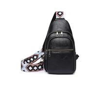 NICOLE & DORIS Bolso Bandolera Mujer Pequeña Bolsos Pecho Mujer Bolso Mochila Mini Bolsos de Hombro Cuero PU Sling Bag Bolso Cruzado para Senderismo Viaje Negro