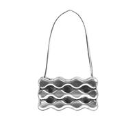 NICOLE & DORIS Bolso Bandolera Mujer Pequeño Bolso de Las Señoras Bolso de Mano Chic Bolsos de Hombro Charol Cuero Bolsa de Axilas Bolsos de Fiesta Plateado