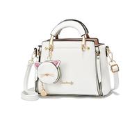 NICOLE & DORIS Bolso Bandolera Mujer Pequeño Bolso Señora Tote Lindo Bolsa Cruzado con Monedero Bolsa de Mensajero para Niñas Bolsos de Mano de Fiesta Blanco