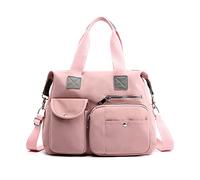 NICOLE & DORIS Bolso Bandolera Multibolsillo Bolsos Mujer Grande Bolso de Hombro Informal Bolsos Hobo para Viajes Bolso Tote Bolsa de Mensajero Bolso Fin de Semana Rosado