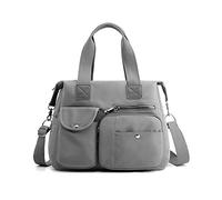 NICOLE & DORIS Bolso Bandolera Multibolsillo Bolsos Mujer Grande Bolso de Hombro Informal Bolsos Hobo para Viajes Bolso Tote Bolsa de Mensajero Bolso Fin de Semana Gris Oscuro