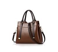 NICOLE&DORIS Bolso bandolera para mujer Manija superior Bolsos de mano Señoras Retro Totalizador Bolso cruzado del cuerpo Bolsa de moda café
