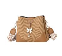 NICOLE & DORIS Bolso Bandolera Pequeño Bolso Lindo Mujer Bolso Cubo PU Cuero Bolso de Hombro Niñas Bolsos Cruzados para Compras Viajes Citas Trabajo Marrón