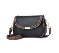 NICOLE & DORIS Bolso Bandolera Pequeño Mujer Bolso de Hombro Bolsos Cruzados PU Cuero Bolsos de Mano Cocodrilo Bolsa de Mensajero Negro