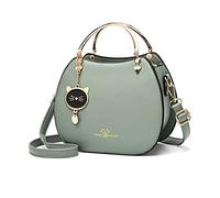 NICOLE & DORIS Bolso Bandolera Redondo Mujer Bolso Pequeño Bolsos de Mano Crossbody Lindo Bolsa Cruzado Bolsa de Mensajero para Niñas Bolsos de Fiesta Pochette con Gato Colgante Verde
