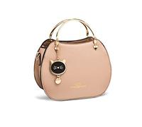 NICOLE & DORIS Bolso Bandolera Redondo Mujer Bolso Pequeño Bolsos de Mano Crossbody Lindo Bolsa Cruzado Bolsa de Mensajero para Niñas Bolsos de Fiesta Pochette con Gato Colgante Caqui