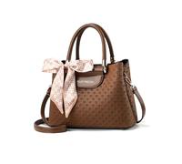 NICOLE & DORIS Bolso de Hombro Grande Bolsa de asa Superior Mujer Bolsa Tote Cinta Señoras Cuero PU Bolso de Mano de Moda para Trabajo,Escuela y Ocasiones Marrón