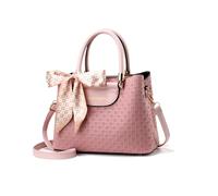 NICOLE & DORIS Bolso de Hombro Grande Bolsa de asa Superior Mujer Bolsa Tote Cinta Señoras Cuero PU Bolso de Mano de Moda para Trabajo,Escuela y Ocasiones Rosa
