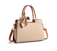 NICOLE & DORIS Bolso de Hombro Moda Clásica Bolsa de Mano Mujer Cuero PU Bolso Bandolera Bolsa de asa Superior Mujer para Compras Trabajar Caqui