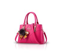NICOLE&DORIS Bolso de la Manera de Las Mujeres Crossbody Bolso del Monedero del Hombro Bolso de Compras de la taleguilla Falso Cuero Rosa Roja