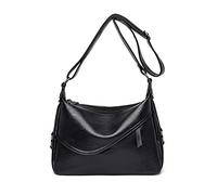 NICOLE & DORIS Bolso de Las Señoras Bolso de Mensajero Elegante Bolso Bandolera para Mujer Bolso a Mano de Cuero Sintetico Bolsos de Hombro Elegante Negro
