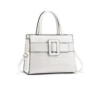 NICOLE & DORIS Bolso de Las Señoras Bolso de Mujer de Mano Cocodrilo Bolso Bandolera Cuero PU Bolso de Hombro Bolsa Cruzado Trabajo Viaje Compras Blanco