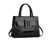 NICOLE & DORIS Bolso de Las Señoras Bolso de Mujer de Mano Cocodrilo Bolso Bandolera Cuero PU Bolso de Hombro Bolsa Cruzado Trabajo Viaje Compras Negro