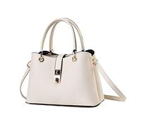 NICOLE & DORIS Bolso de Las Señoras Elegante Bolso De Mano para Mujer Bolsos Bandolera Pequeño Bolsa Cruzado Bolso de Hombro Multifunción Shopper Tote PU Cuero Bolso Blanco
