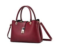 NICOLE & DORIS Bolso de Las Señoras Elegante Bolso De Mano para Mujer Bolsos Bandolera Pequeño Bolsa Cruzado Bolso de Hombro Multifunción Shopper Tote PU Cuero Bolso Vino Tinto