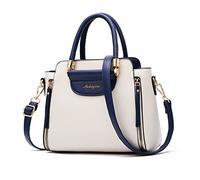 NICOLE & DORIS Bolso de Las Señoras Pequeño Bolso de Mano Diseñador Bolso Bandolera Mujer Bolso Hombro Cuero PU Bolsa de Mensajero Bolso con asa Superior Blanco y Azul