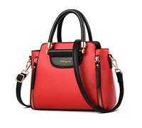 NICOLE & DORIS Bolso de Las Señoras Pequeño Bolso de Mano Diseñador Bolso Bandolera Mujer Bolso Hombro Cuero PU Bolsa de Mensajero Bolso con asa Superior Rojo