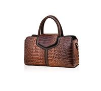 NICOLE & DORIS Bolso de Mano de Mujer Bolso de Cocodrilo Bolso Bandolera PU Cuero Bolso de Hombro Impermeable Bolsos Cruzados Bolsos de Fiesta Café