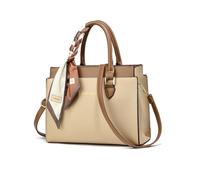 NICOLE & DORIS Bolso de Mano Elegante Bolso Tote Impermeable Bolso de las Señoras Bandolera Cuero PU Bolso de Hombro de Moda para Trabajar Compras Caqui