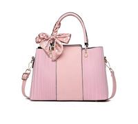 NICOLE & DORIS Bolso de Mano Elegante Mujer Bolso Bandolera Fashion Bolsos Tote Bolso de Hombro Estampado Cuero PU para Trabajar Compras Rosa