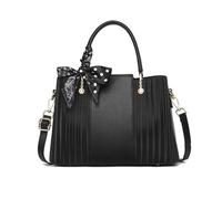 NICOLE & DORIS Bolso de Mano Elegante Mujer Bolso Bandolera Fashion Bolsos Tote Bolso de Hombro Estampado Cuero PU para Trabajar Compras Negro