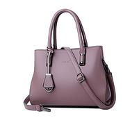 NICOLE & DORIS Bolso de Mano Mode Bolsos de Mujer Simple Bolsos de Hombro Cruzado Cuero PU Bolso Señora Tote Bolsillos de Compras Elegantes Shopper Púrpura