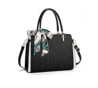 NICOLE & DORIS Bolso de Mano Mujer Elegante Bolso Bandolera Cuero PU Bolso de Hombro Bolsa Cruzado Bolso Señoras Tote Trabajo Viaje Compras Negro