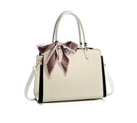 NICOLE & DORIS Bolso de Mano Mujer Elegante Bolso Bandolera Cuero PU Bolso de Hombro Bolsa Cruzado Bolso Señoras Tote Trabajo Viaje Compras Beige
