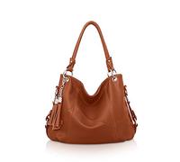 NICOLE & DORIS Bolso de Mano para Mujer Bolsos de Hombro de PU Cuero Suave Grande Elegante Bandolera Bolso Tote con Bandolera Ajustable Rojo Marrón
