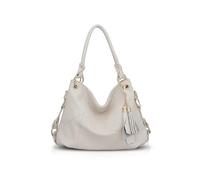 NICOLE & DORIS Bolso de Mano para Mujer Bolsos de Hombro de Cuero Suave Grande Elegante Bandolera Bolso Tote Bolso con Bandolera Ajustable Beige