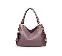 NICOLE & DORIS Bolso de Mano para Mujer Bolsos de Hombro de PU Cuero Suave Grande Elegante Bandolera Bolso Tote con Bandolera Ajustable Morado