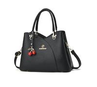 NICOLE&DORIS Bolso de Moda para Mujer Elegantes Bolsos de Mano con Colgante Bolsos Bandolera Cuero PU Impermeable Para Trabajo Diario Vida Negro