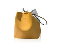 NICOLE & DORIS Bolso de Mujer Bandolera con Colores Contrastantes - Estilo Cubo Crossbody de Uso Diario - Diseño Amarillo
