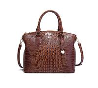 NICOLE & DORIS Bolso de Mujer Bolso de Cocodrilo Bolsos de Mano Elegante Bolso Bandolera PU Cuero Bolso de Hombro Bolsos Totes para Viajes Compras Trabajo Marrón Oscuro