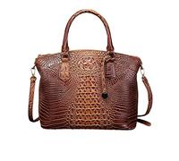 NICOLE & DORIS Bolso de Mujer Bolso de Cocodrilo Bolsos de Mano Elegante Bolso Bandolera PU Cuero Bolso de Hombro Bolsos Totes para Viajes Compras Trabajo Marrón Claro