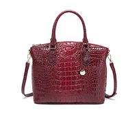NICOLE & DORIS Bolso de Mujer Bolso de Cocodrilo Bolsos de Mano Elegante Bolso Bandolera PU Cuero Bolso de Hombro Bolsos Totes para Viajes Compras Trabajo Rojo UVA