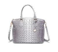 NICOLE & DORIS Bolso de Mujer Bolso de Cocodrilo Bolsos de Mano Elegante Bolso Bandolera PU Cuero Bolso de Hombro Bolsos Totes para Viajes Compras Trabajo Gris Azulado