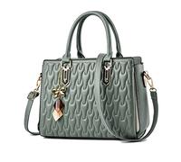 NICOLE & DORIS Bolso de Mujer de Mano Bolso Bandolera Elegante Bolso Estampado Bonito Bolso Hombro PU Cuero Bolsos Clásica para Trabajo Compras Viaje Verde