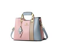 NICOLE & DORIS Bolso de Mujer de Mano Bolso Bandolera Pequeño Lindo Bolso de Las Señoras Cuero PU Bolso Tote Multicolor Bolsa de Mensajero para Niñas Bolsa Cruzado Rosa con Azul