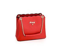 NICOLE & DORIS Bolso de Mujer de Mano Bolso Bandolera Pequeños Bolso de Hombro Moda Cruzado Crossbody Bolsa con Cadena Cuero PU Bolsos Embrague Rojo